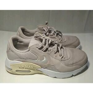 Nike Air Max Beige White Lace Up Mesh Synthetic Low Top Athletic Sneaker